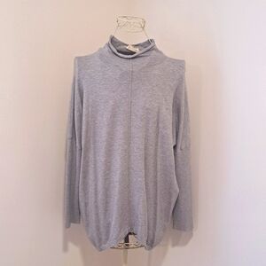 Ninexis mock neck sweater, light gray, plus size 2X.